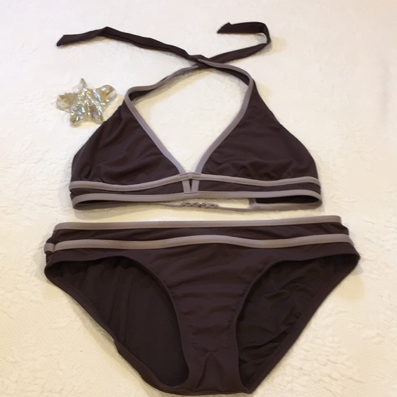 Bikini top and bottom brown and tan size m - Picture 2 of 14